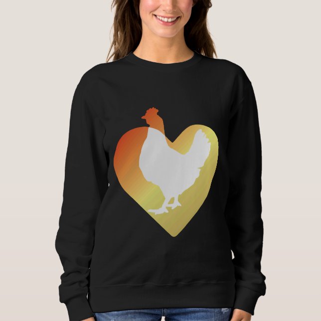 Retro Chicken Heart Chicken Lover   Sweatshirt (Front)
