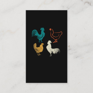 Retro chicken hen poultry farmer chicken farming business card