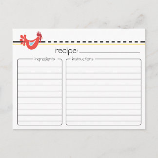 Retro Chicken Recipe Card