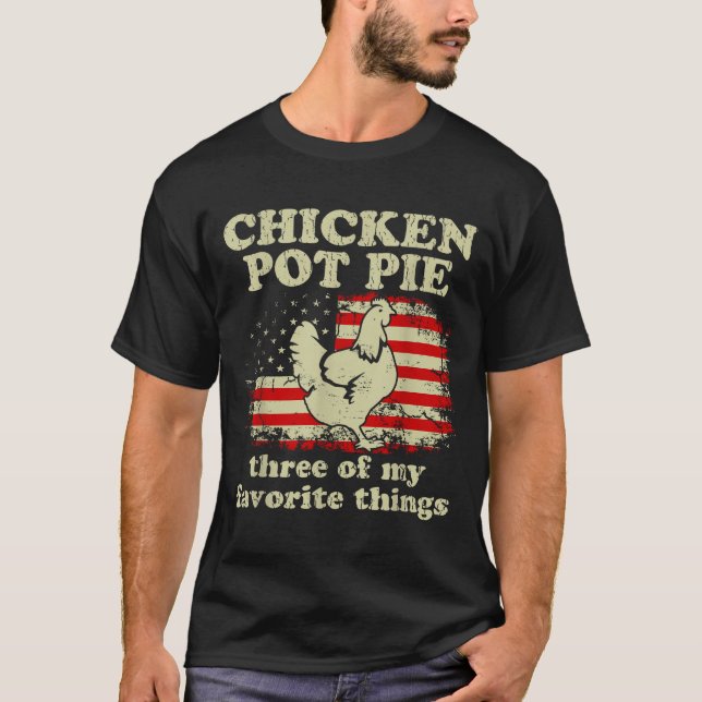 Retro Chicken T E Three Of My Favorite Things Funn T-Shirt (Front)