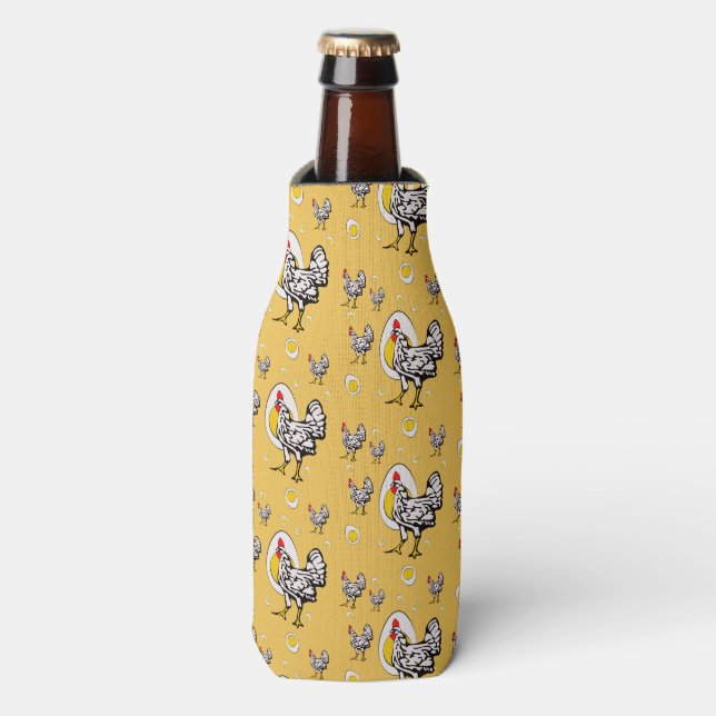 Retro Chickens Bottle Cooler (Bottle Front)
