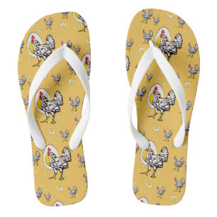 Retro Chickens Flip Flops