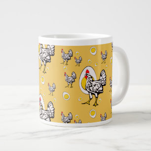 Retro Chickens Large Coffee Mug