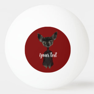 Retro chihuahua black burgundy cream laptop sleeve ping pong ball