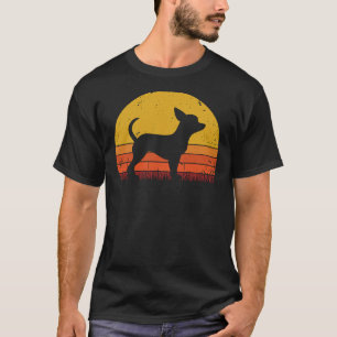 Retro Chihuahua Dog Mom Dog Dad Vintage Sunset T-Shirt