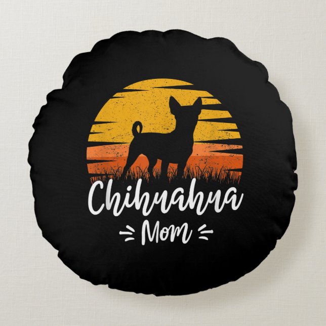 Retro Chihuahua Gift|Vintage Chihuahua Dogs Round Cushion (Front)