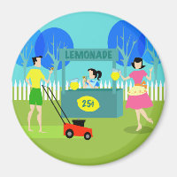 Retro Children's Lemonade Stand Magnet