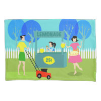 Retro Children's Lemonade Stand Pillowcase