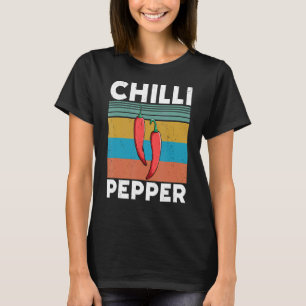 Retro Chilli Peppers Red Hot Spicy Pepper Eat Mexi T-Shirt