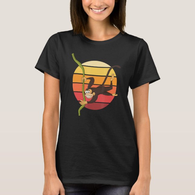 Retro Chimpanzee Animal   Monkey T-Shirt (Front)
