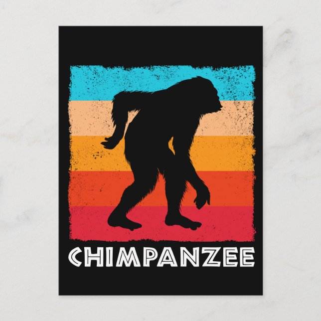 Retro Chimpanzee Gorilla Monkey Postcard (Front)