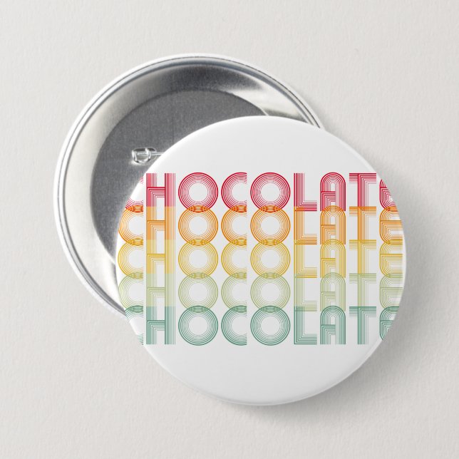 Retro Chocolate Rainbow Color Button (Front & Back)