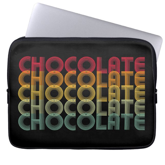 Retro Chocolate Rainbow Color Laptop Sleeve (Front)