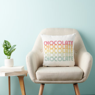 Retro Chocolate Rainbow Colour Cushion