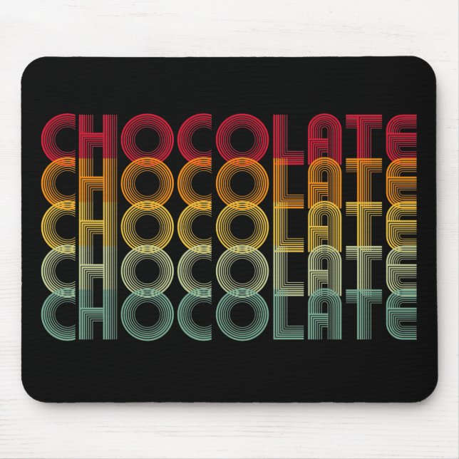 Retro Chocolate Rainbow Colour Mouse Mat (Front)