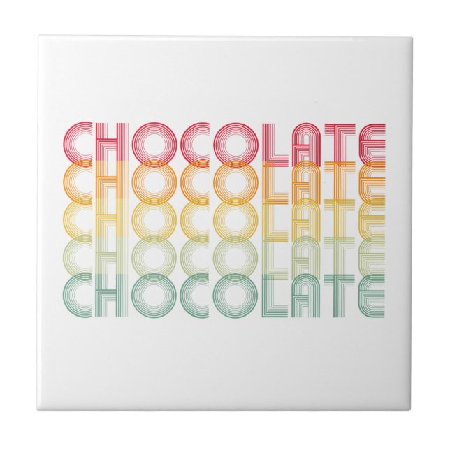 Retro Chocolate Rainbow Colour Tile (Front)