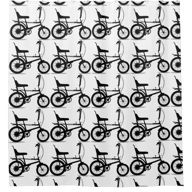 Retro Chopper Bicycle Shower Curtain (Front)