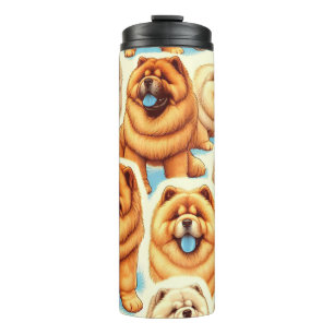 Retro Chow-Chow Seamless Pattern Thermal Tumbler