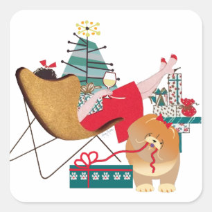 RETRO CHOWLIDAYS chow chow stickers