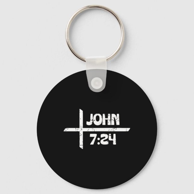 Retro Christian And Tattooed John 724 - Front And  Key Ring (Front)