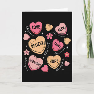 Retro Christian Valentine Candy Heart Jesus Valent Card