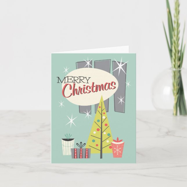 Retro Christmas 1958 Greeting Card -Personalise (Front)