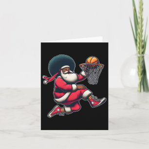Retro Christmas African American Santa Claus Sketl Card