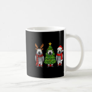 Retro Christmas African G Parrot Bird Santa Reinde Coffee Mug