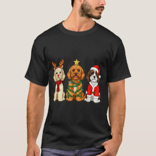 Retro Christmas Ao Santa Reindeer Dog Lover  T-Shirt