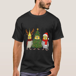 Retro Christmas Atiel Parrot Santa Reindeer  T-Shirt