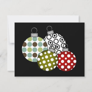 Retro Christmas Balls T-shirts and Gifts Holiday Card
