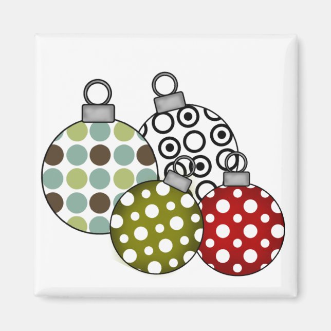 Retro Christmas Balls T-shirts and Gifts Magnet (Front)