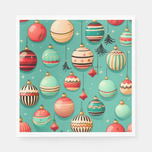 Retro Christmas Baubles  Napkin