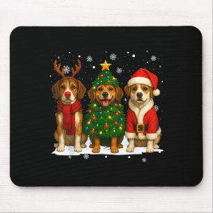 Retro Christmas Beagle Santa Reindeer Dog Lover  Mouse Mat