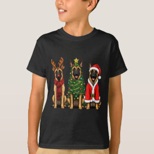 Retro Christmas Belgian Malinois Santa Reindeer Do T-Shirt