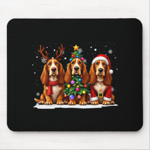Retro Christmas Bet Hound Santa Reindeer Dog Lover Mouse Mat