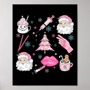 Retro Christmas Botox Dealer Aesthetic Nurse Injec Poster