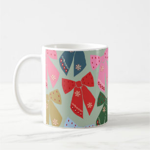 Retro Christmas Bows Coquette Coffee Mug