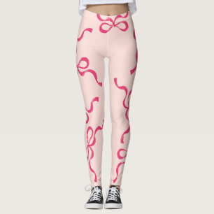 Retro Christmas Bows Holiday Classic red Leggings