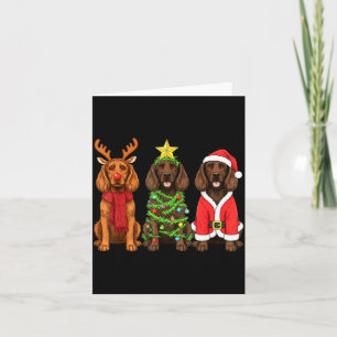 Retro Christmas Boykin Spaniel Santa Reindeer Dog  Card