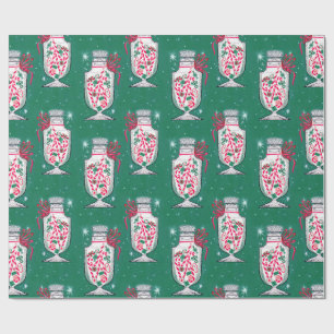 Retro Christmas Candy Jar Wrapping Paper