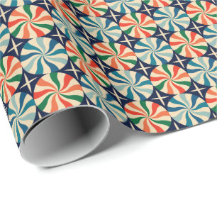 Retro Christmas Candy Pattern Wrapping Paper