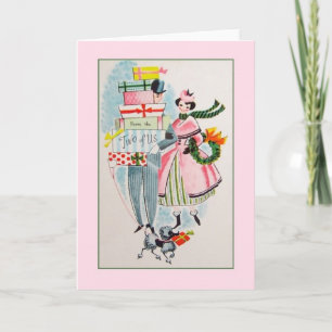 Retro Christmas Card From The Two Of Us