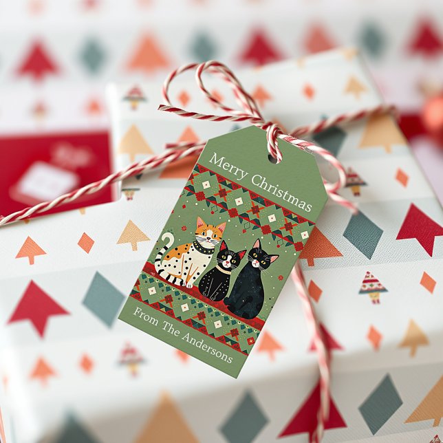 Retro Christmas cats Gift Tags (Creator Uploaded)