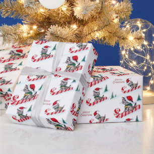Retro Christmas cats party Wrapping Paper