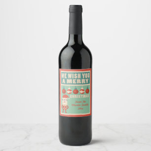 Retro Christmas Cheer! Holiday Wine Label