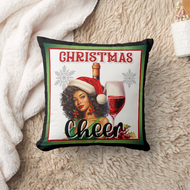 Retro Christmas Cheer Pinup Cushion (Blanket)
