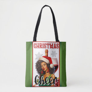 Retro Christmas Cheer Pinup Tote Bag