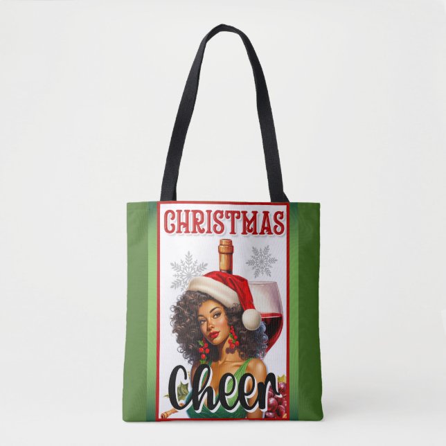 Retro Christmas Cheer Pinup Tote Bag (Front)