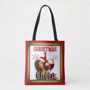 Retro Christmas Cheer Pinup Tote Bag